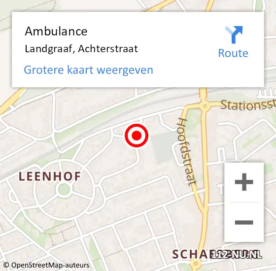 Locatie op kaart van de 112 melding: Ambulance Landgraaf, Achterstraat op 16 oktober 2013 00:41