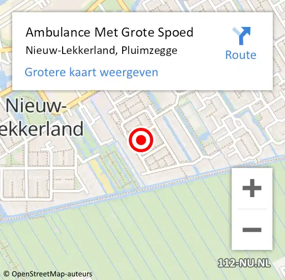 Locatie op kaart van de 112 melding: Ambulance Met Grote Spoed Naar Nieuw-Lekkerland, Pluimzegge op 12 maart 2024 12:14