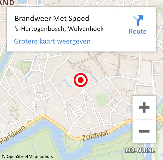 Locatie op kaart van de 112 melding: Brandweer Met Spoed Naar 's-Hertogenbosch, Wolvenhoek op 12 maart 2024 13:57