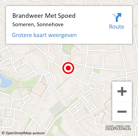 Locatie op kaart van de 112 melding: Brandweer Met Spoed Naar Someren, Sonnehove op 12 maart 2024 14:11