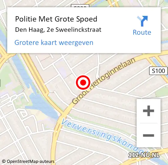 Locatie op kaart van de 112 melding: Politie Met Grote Spoed Naar Den Haag, 2e Sweelinckstraat op 12 maart 2024 15:08