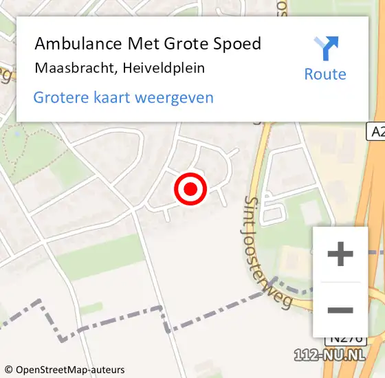 Locatie op kaart van de 112 melding: Ambulance Met Grote Spoed Naar Maasbracht, Heiveldplein op 28 september 2014 23:15