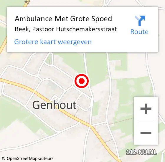 Locatie op kaart van de 112 melding: Ambulance Met Grote Spoed Naar Beek, Pastoor Hutschemakersstraat op 12 maart 2024 15:43