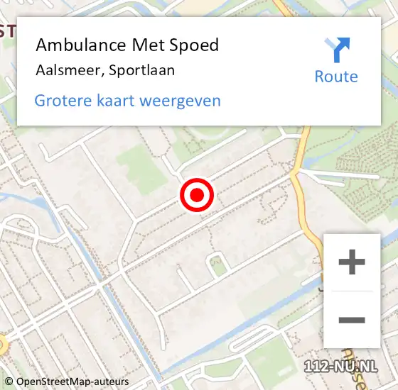 Locatie op kaart van de 112 melding: Ambulance Met Spoed Naar Aalsmeer, Sportlaan op 12 maart 2024 15:57