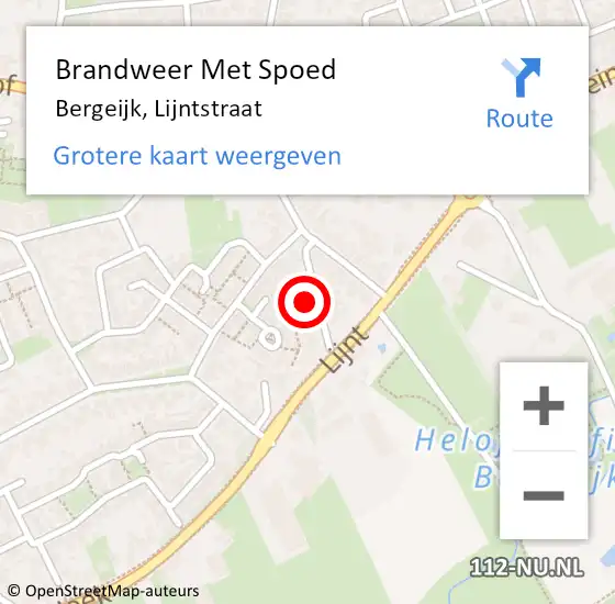 Locatie op kaart van de 112 melding: Brandweer Met Spoed Naar Bergeijk, Lijntstraat op 12 maart 2024 16:50