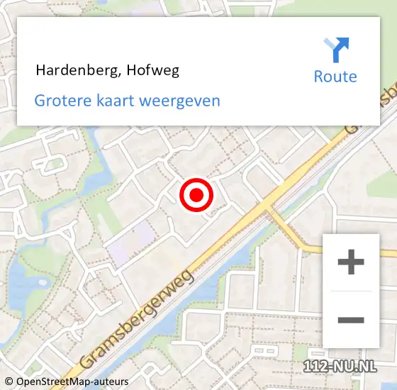 Locatie op kaart van de 112 melding:  Hardenberg, Hofweg op 12 maart 2024 17:35