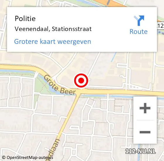 Locatie op kaart van de 112 melding: Politie Veenendaal, Stationsstraat op 12 maart 2024 19:55