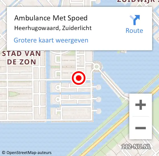 Locatie op kaart van de 112 melding: Ambulance Met Spoed Naar Heerhugowaard, Zuiderlicht op 12 maart 2024 20:40