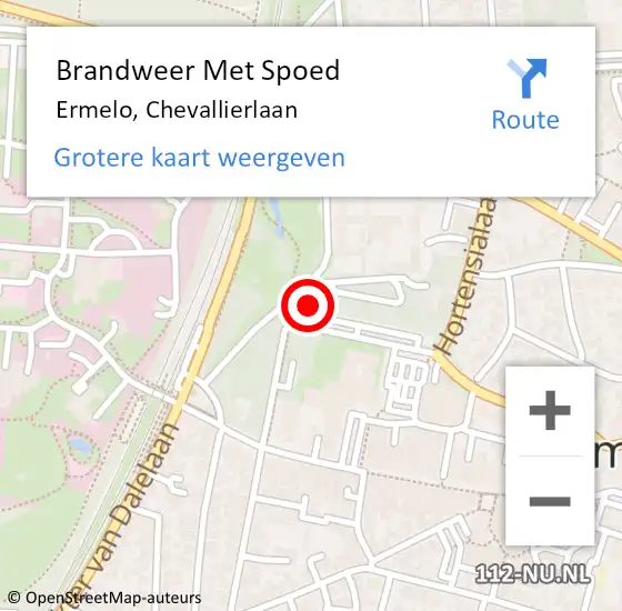 Locatie op kaart van de 112 melding: Brandweer Met Spoed Naar Ermelo, Chevallierlaan op 12 maart 2024 20:59