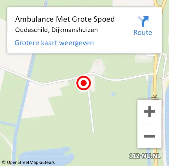 Locatie op kaart van de 112 melding: Ambulance Met Grote Spoed Naar Oudeschild, Dijkmanshuizen op 12 maart 2024 21:22