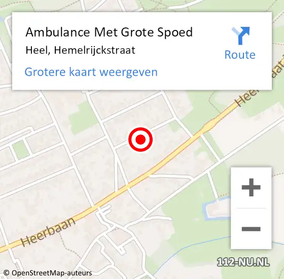 Locatie op kaart van de 112 melding: Ambulance Met Grote Spoed Naar Heel, Hemelrijckstraat op 29 september 2014 00:32