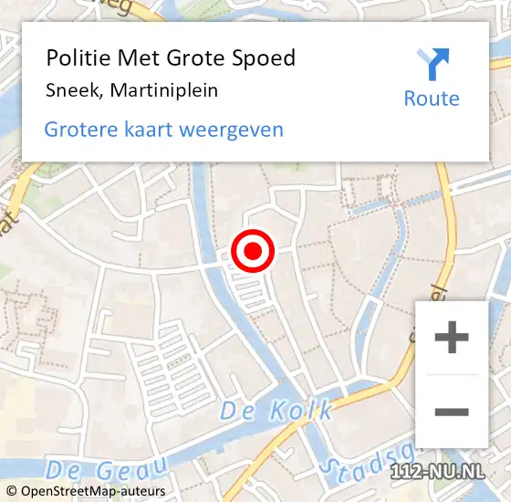Locatie op kaart van de 112 melding: Politie Met Grote Spoed Naar Sneek, Martiniplein op 12 maart 2024 22:45