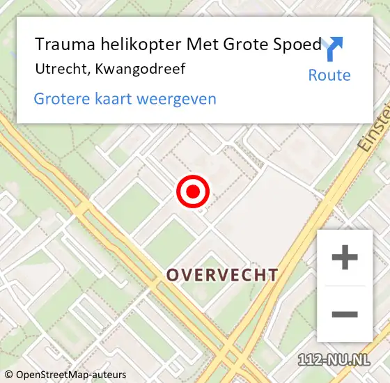 Locatie op kaart van de 112 melding: Trauma helikopter Met Grote Spoed Naar Utrecht, Kwangodreef op 13 maart 2024 01:38