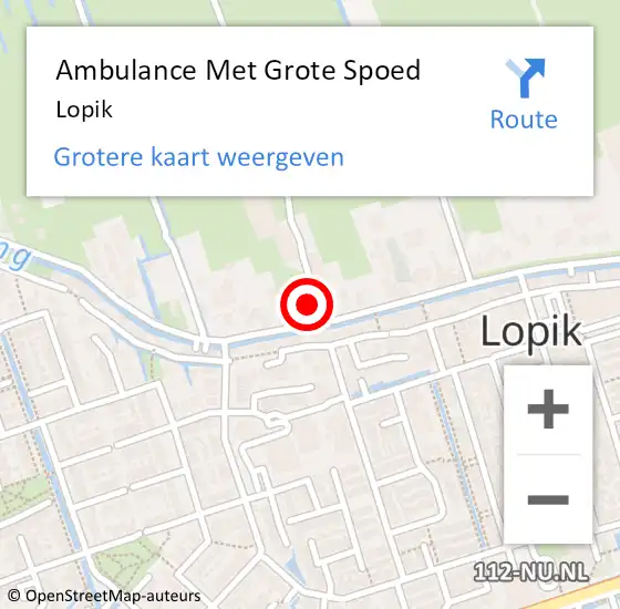 Locatie op kaart van de 112 melding: Ambulance Met Grote Spoed Naar Lopik op 13 maart 2024 03:11