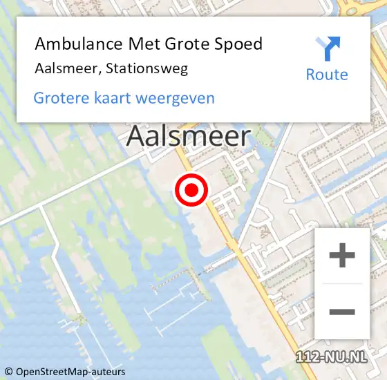 Locatie op kaart van de 112 melding: Ambulance Met Grote Spoed Naar Aalsmeer, Stationsweg op 13 maart 2024 04:25