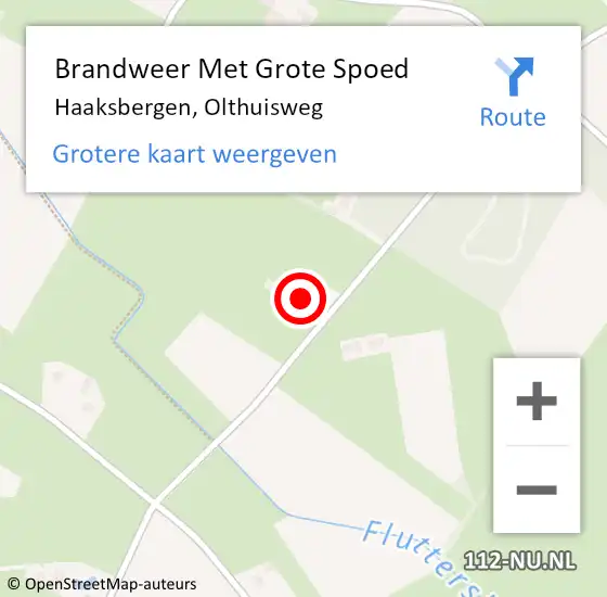 Locatie op kaart van de 112 melding: Brandweer Met Grote Spoed Naar Haaksbergen, Olthuisweg op 13 maart 2024 07:07