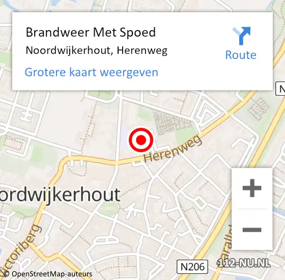 Locatie op kaart van de 112 melding: Brandweer Met Spoed Naar Noordwijkerhout, Herenweg op 13 maart 2024 07:12