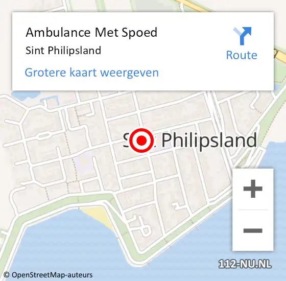 Locatie op kaart van de 112 melding: Ambulance Met Spoed Naar Sint Philipsland op 13 maart 2024 08:33