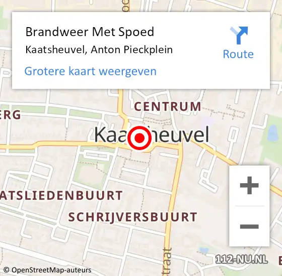 Locatie op kaart van de 112 melding: Brandweer Met Spoed Naar Kaatsheuvel, Anton Pieckplein op 13 maart 2024 08:52