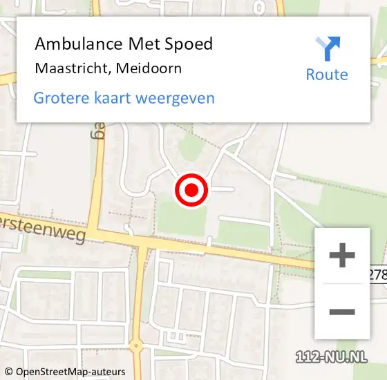 Locatie op kaart van de 112 melding: Ambulance Met Spoed Naar Maastricht, Meidoorn op 13 maart 2024 09:16