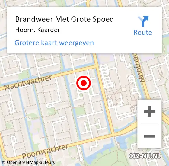 Locatie op kaart van de 112 melding: Brandweer Met Grote Spoed Naar Hoorn, Kaarder op 13 maart 2024 09:42