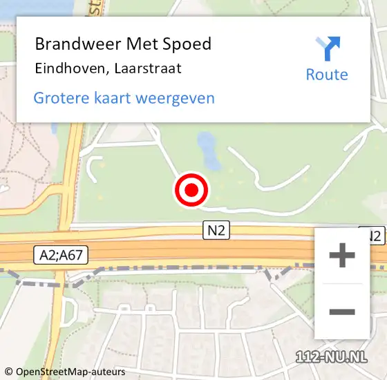 Locatie op kaart van de 112 melding: Brandweer Met Spoed Naar Eindhoven, Laarstraat op 13 maart 2024 10:15