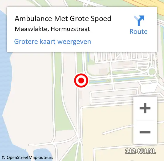 Locatie op kaart van de 112 melding: Ambulance Met Grote Spoed Naar Maasvlakte, Hormuzstraat op 13 maart 2024 10:40