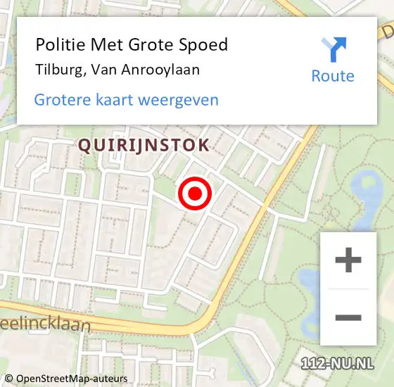 Locatie op kaart van de 112 melding: Politie Met Grote Spoed Naar Tilburg, Van Anrooylaan op 13 maart 2024 11:30