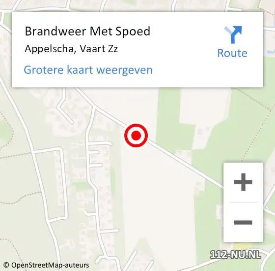 Locatie op kaart van de 112 melding: Brandweer Met Spoed Naar Appelscha, Vaart Zz op 29 september 2014 03:02