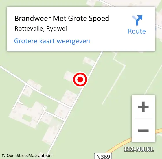 Locatie op kaart van de 112 melding: Brandweer Met Grote Spoed Naar Rottevalle, Rydwei op 13 maart 2024 12:51