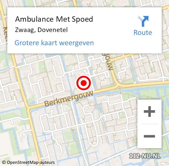 Locatie op kaart van de 112 melding: Ambulance Met Spoed Naar Zwaag, Dovenetel op 13 maart 2024 13:01