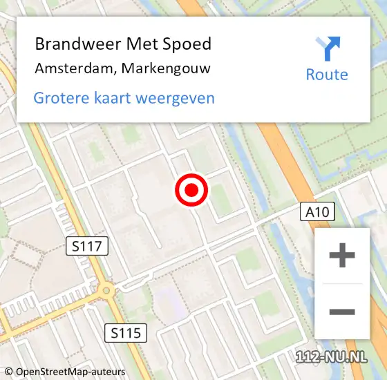 Locatie op kaart van de 112 melding: Brandweer Met Spoed Naar Amsterdam, Markengouw op 13 maart 2024 13:39