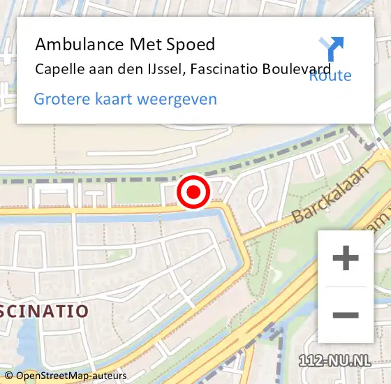 Locatie op kaart van de 112 melding: Ambulance Met Spoed Naar Capelle aan den IJssel, Fascinatio Boulevard op 13 maart 2024 14:11