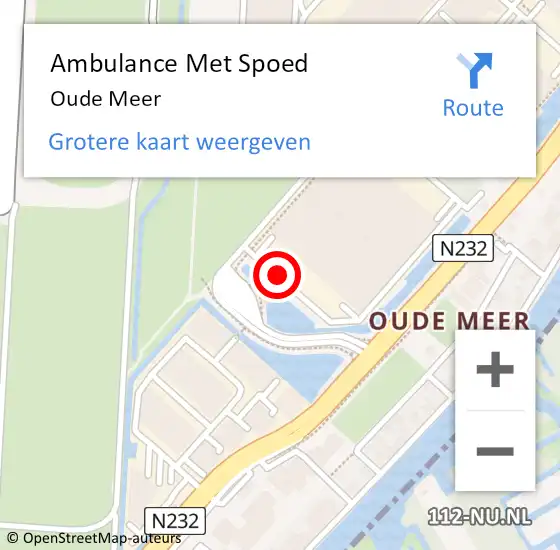 Locatie op kaart van de 112 melding: Ambulance Met Spoed Naar Oude Meer op 13 maart 2024 14:23