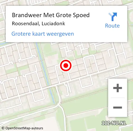 Locatie op kaart van de 112 melding: Brandweer Met Grote Spoed Naar Roosendaal, Luciadonk op 13 maart 2024 15:55