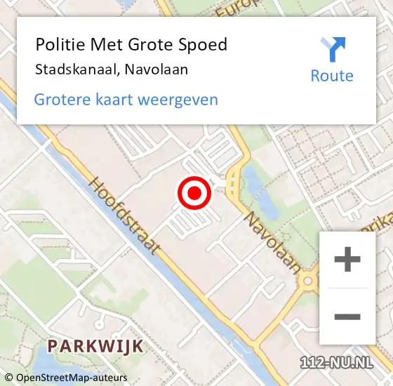 Locatie op kaart van de 112 melding: Politie Met Grote Spoed Naar Stadskanaal, Navolaan op 13 maart 2024 16:03
