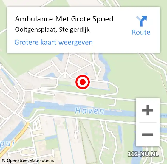 Locatie op kaart van de 112 melding: Ambulance Met Grote Spoed Naar Ooltgensplaat, Steigerdijk op 13 maart 2024 16:09