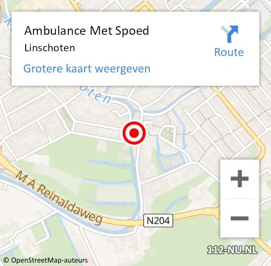 Locatie op kaart van de 112 melding: Ambulance Met Spoed Naar Linschoten op 13 maart 2024 16:13