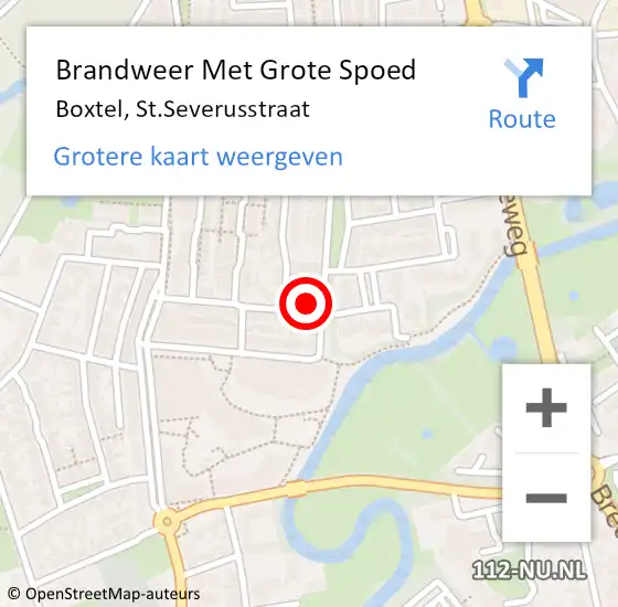 Locatie op kaart van de 112 melding: Brandweer Met Grote Spoed Naar Boxtel, St.Severusstraat op 13 maart 2024 16:26