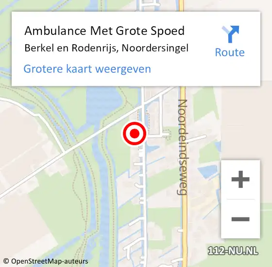 Locatie op kaart van de 112 melding: Ambulance Met Grote Spoed Naar Berkel en Rodenrijs, Noordersingel op 13 maart 2024 16:58