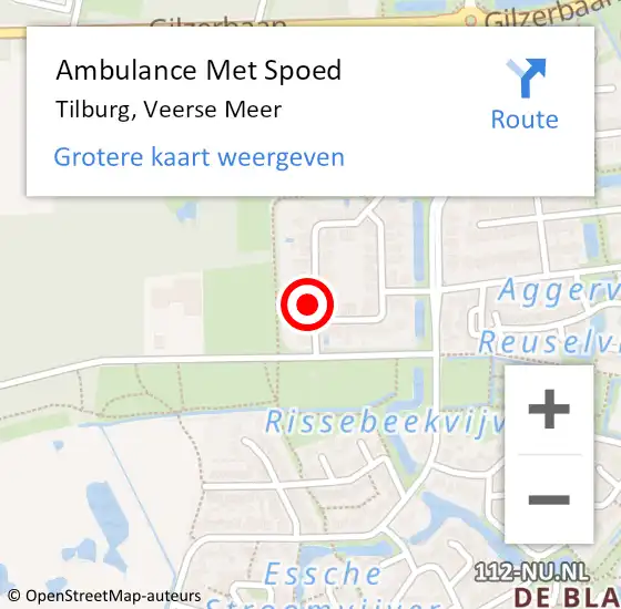 Locatie op kaart van de 112 melding: Ambulance Met Spoed Naar Tilburg, Veerse Meer op 29 september 2014 05:53