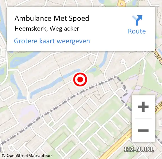 Locatie op kaart van de 112 melding: Ambulance Met Spoed Naar Heemskerk, Weg acker op 13 maart 2024 19:22