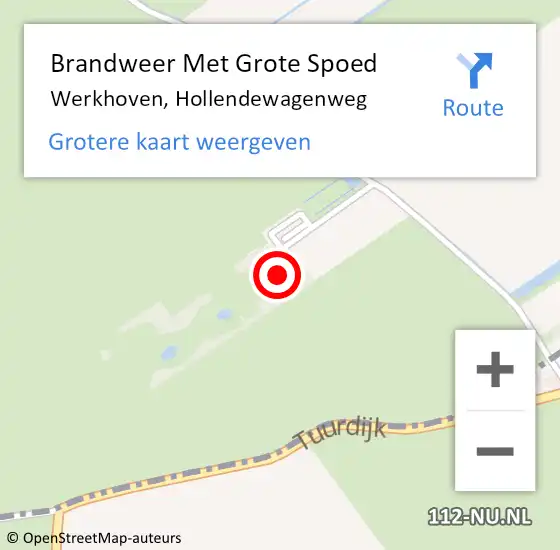 Locatie op kaart van de 112 melding: Brandweer Met Grote Spoed Naar Werkhoven, Hollendewagenweg op 29 september 2014 06:23