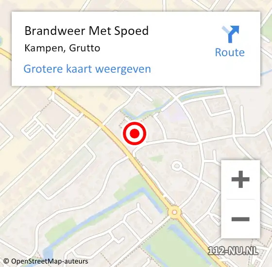 Locatie op kaart van de 112 melding: Brandweer Met Spoed Naar Kampen, Grutto op 13 maart 2024 19:46