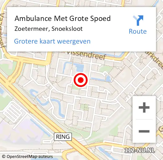 Locatie op kaart van de 112 melding: Ambulance Met Grote Spoed Naar Zoetermeer, Snoeksloot op 13 maart 2024 20:00