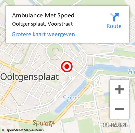 Locatie op kaart van de 112 melding: Ambulance Met Spoed Naar Ooltgensplaat, Voorstraat op 13 maart 2024 20:16