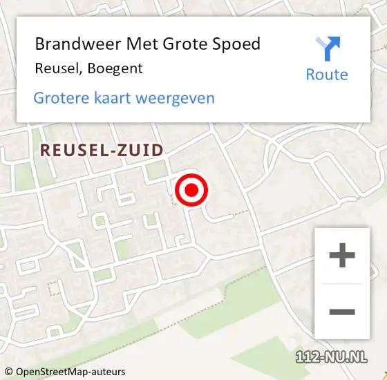 Locatie op kaart van de 112 melding: Brandweer Met Grote Spoed Naar Reusel, Boegent op 13 maart 2024 21:03