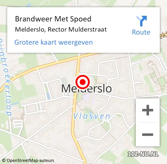 Locatie op kaart van de 112 melding: Brandweer Met Spoed Naar Melderslo, Rector Mulderstraat op 13 maart 2024 21:11