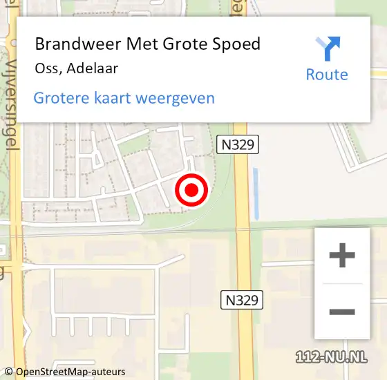 Locatie op kaart van de 112 melding: Brandweer Met Grote Spoed Naar Oss, Adelaar op 13 maart 2024 21:40