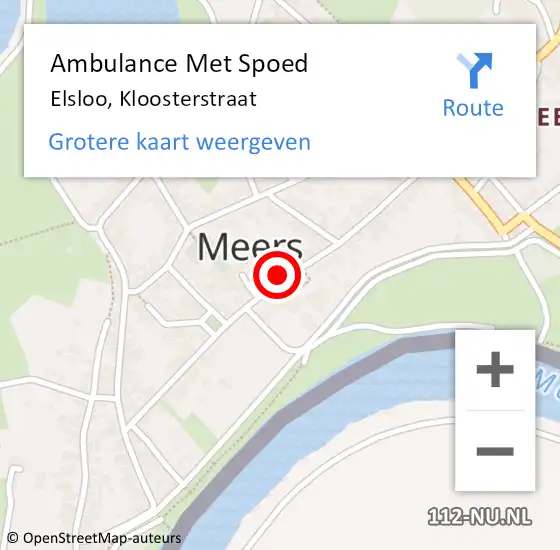 Locatie op kaart van de 112 melding: Ambulance Met Spoed Naar Elsloo, Kloosterstraat op 29 september 2014 07:29